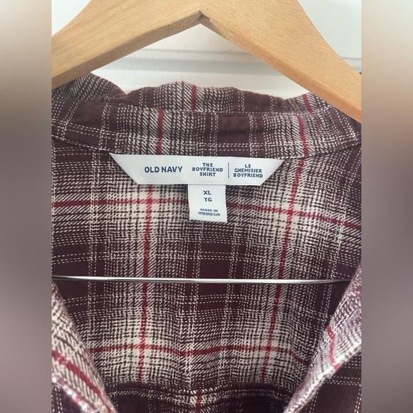 🎄Old Navy Loose Boyfriend Flannel | Raisin Arizona | XL - Picture 4 of 7